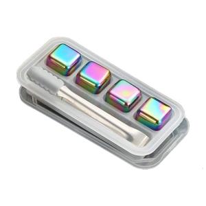 Steel Chiller Set 4/6/8 Whiskey Rock And Tongs Cooling Reusable Ice Cubes For Liquor Beer Maintain Original Flavor