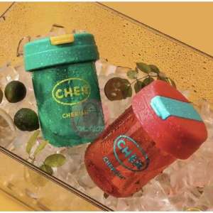 Pulchra ถ้วยคู่ขนาดเล็กสำหรับท่องเที่ยวกลางแจ้งนักเรียนถ้วยน้ำพลาสติกแบบพกพา กระบอกน้ำเครื่องดื่มทรงตรง