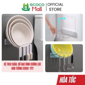 Kẹ treo chậu đồ đạc dính cường lực ecoco không cần khoan tường 1717 QHs