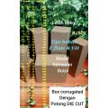 kardus karton uk, 4x4x16 cm.. box corrugated DIE CUT, untuk packing botol dll.. 