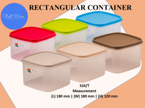 BEST WARE TRANSPARENT RECTANGULAR CONTAINER 324/T 325/T 326/T