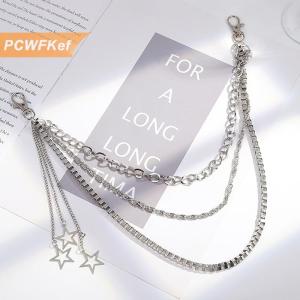 【PCWFKef】 Punk thời trang Sao eo chuỗi đơn giản tua quần chuỗi cá nhân hip hop Multilayer eo chuỗi quần áo phụ kiện Quà Tặng
