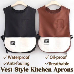 QUIVLOX Waterproof Stain-Resistant Apron Breathable Anti Dirty Sleeved Apron Multipurpose Nylon Vest Style Kitchen Aprons