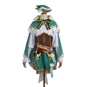 Genshin Impact Venti Cosplay Costume Wig God Of Wind Barbatos Women Game Uniform Suit Full Set Halloween Carnival Clothing