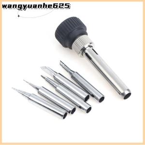 [WYH Store] 👗 For ESD 852D 936 937D 898D 907 HAKKO Iron Tip Cannula Casing And 5 X Solder Iron Tips Soldering Station Iron Handle Adapter