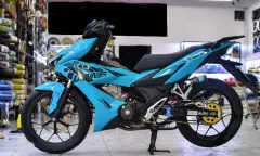 Ｌ_s2_M Tem trùm xe wave rsx cá mập xanh tím - tem dán xe máy wave