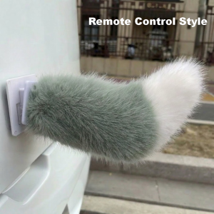 SAVVYSHELF Fluffy Remote Control Electric Bicycle Tail Rechargeable Realistic Car Wagging Moving Tail Cute Self-adhesive Motorcycle Tail Ornament All Vehicles