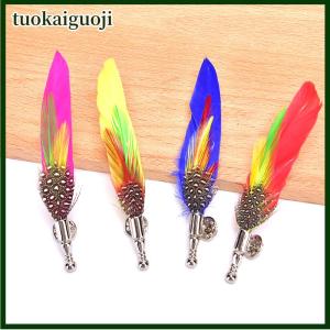tuokaiguoji Handmade Peacock Pheasant Feather Brooch Hat Lapel Pin Suit Wedding Accessories