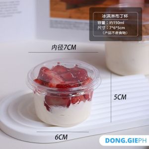 10pcs 150ml Disposable Plastic Cups with Lids Round Clear Dessert Plastic Container Clear Pudding Cup