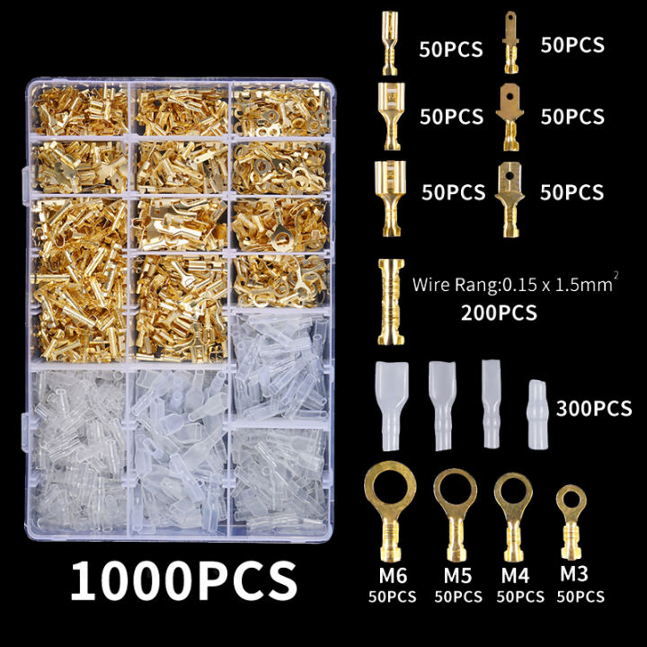 Buy Spade Connectors Kit, 270 Pcs Silver Electrical Connectors With Insulating Sleeve Crimp Connectors Female Male Spade For Wire Connection 2 8 Mm 4 8 Mm 6 3 Mm