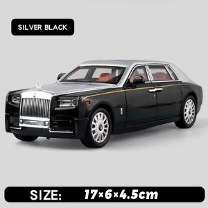 Diecast Miniatur Mobil Rolls Royce Phantom Skala 1:32 Alloy Car Model Pullback Metal Series Mainan Koleksi Pajangan Mainan Anak