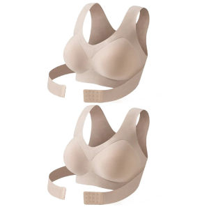 FallSweet 1/2PCS Womens Posture Correction Bras Seamless Wireless Push Up Bralette with Cross Back Support Female Lingerie