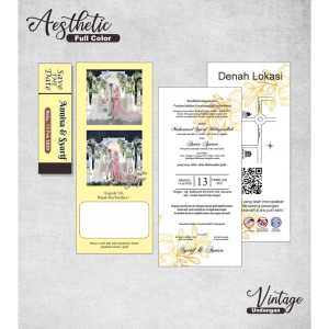 [200 Lembar] Cetak undangan Pernikahan Unik Murah Motif Bunga Full Color