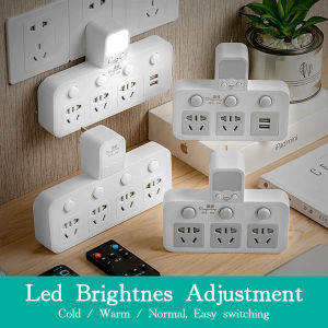 Smart Wireless Outlet Extender Plug-in USB Interfaces Power Socket With Adjustable Night Light Multi-funtion Plug Adaptor For Home Use