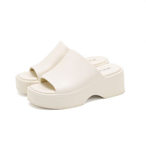 [Free Shipping] Womens thick-soled slippers high-heeled shoes soft-soled EVA platform wedges ultra-high heels suitable for beach wear slip-resistant Ins style