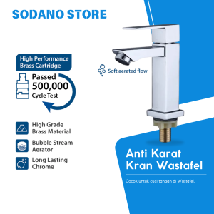 Keran Kran Air Wastafel Dapur Cuci Tangan Ruang Makan Model Minimalis Modern Model Putar Kuningan Brass Anti Karat