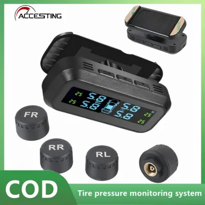 ระบบตรวจสอบความดันลมยางใหม่ TPMS พลังงานแสงอาทิตย์พร้อมเซ็นเซอร์ภายนอก 4 ตัว แจ้งเตือนอุณหภูมิและแรงดันลมยางรถยนต์