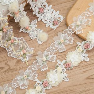 OWMXZL 3D Flower Flower Embroidered Lace Lace Material Applique Design Sewing Accessories Decor Supplies Decorative Trim Decorative Fabric Trim Wedding Dress Decor