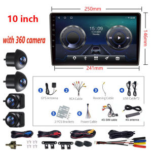 TS10【octa Core 4GB RAM+64GB】4G NETWORK SIM 360 CAMERA Panorama IPS 1280P Screen Android Player 2 Din 9/10.1 INCH Car Stereo Radio DSP+48EQ FM&AM WIFI GPS