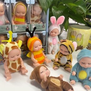 [Đủ mẫu] Bộ 6 Búp Bê Em Bé Sơ Sinh 3.5 inch 11cm – Dễ Thương Có Khớp Cử Động Kèm Trang Phục
