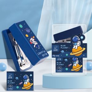 Cute Cartoon Portable Stapler Set Mini Student Office Stationery Supplies