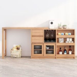 Dining Table Japanese Folding Table Dining Side Cabinet Integrated Multi-functional Small Family Rice Table Telescopic Island Table Bar Table Dining Table Set GGTV