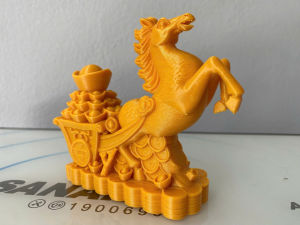 NGỰA KÉO XE VÀNG – PHONG THỦY TÀI LỘC kích thước 121x43x100mm