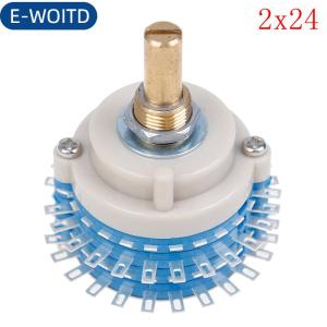 E-WOITD 2 cực 24 Bước 2x24 chuyển đổi quay suy hao điều khiển âm lượng DIY nồi Chiết