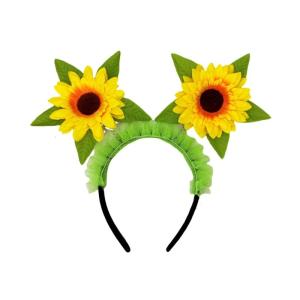 Delicate Lace Sunflower Headwear Headband Photo Props Party Cosplay Costumes Dancing Party Headband for Wedding