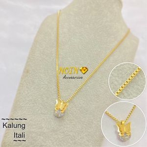 Kalung Wanita Titanium Liontin Kupu Butterfly Anti Karat Simple Aksesoris Perhiasan