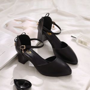 [Free Shipping] Womens 2025 New Spring/Summer Mid-Heel Elegant Versatile Hollow Sandals with Chunky Heel