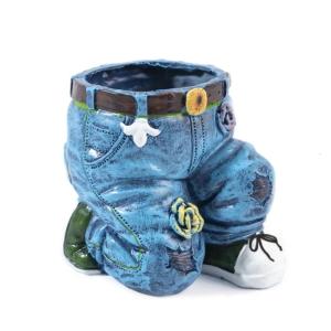 Jeans Planter Pots Resin Flower Succulents Pots Planter Jeans Flowerpots Jeans Shaped Sculpture Jeans Planter