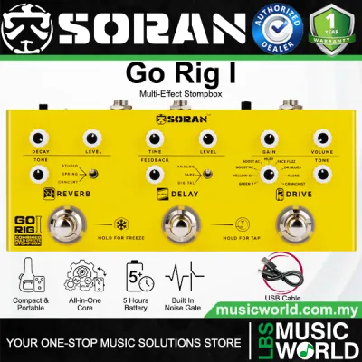 SORAN Go Rig Compact Portable All In One Rechargeable Multi Effects Stompbox (JCMS-G3A JCMS-G3B)