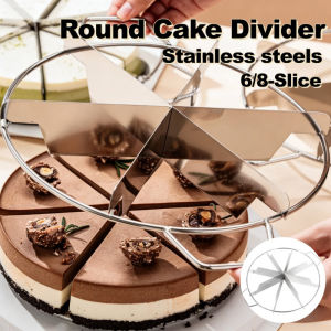 6/8 Piece Round Bread Cake Divider Stainless Steel Pizza Cutter with Handle Equal Portion Slice Tool