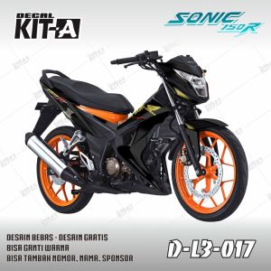 Decal Stiker Sonic 150 MOTIF SIMPLE HITAM LIS KUNING D-L3-017