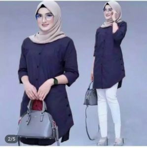 BAJU ATASAN WANITA DINDA TUNIK KEKINIAN BAHAN CRINKLE AIRFLOW PREMIUM