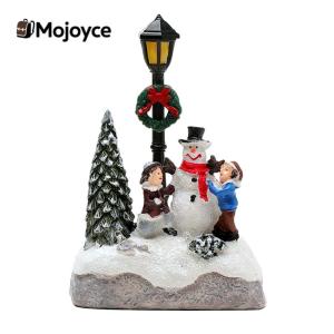 Festive Resin House Decoration with Light for Christmas Holiday Display