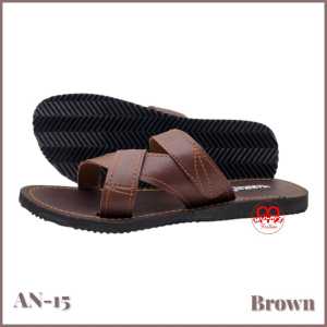 Marikina AN-15 Mens Heavy-Quality leatherette casual Flipflops (Double-Stitched Edges)