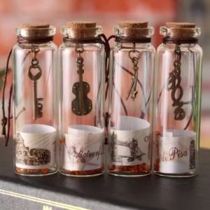 Botol Kaca Mini Wishing Glass Bottle Vintage Craft Cork Bottle Pendant Decoration Graduation Gifts