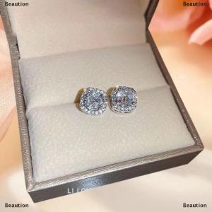 [COD] Beaution Classic Micro-Inlaid Super Shiny Square Earrings For Women Simple And Cool Style Earrings