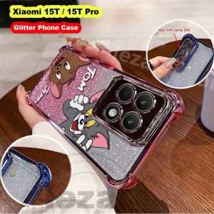 Casing for Xiaomi 15T Pro 15 T 15TPro Xiaomi15T Pro 15TPro 15T Transparent Case Soft Shining Carton Shockproof Glitter Back Cover