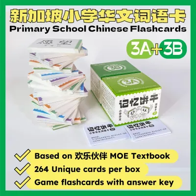 P3 Bundle: 3A+3B MOE Primary School Chinese Flashcards by Jiyi Tidbits