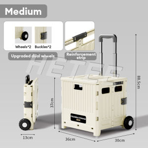 SALVO Foldable Outdoor Camping Trolley Cart Stair-Climbing Wheel Foldable Portable Shopping Utility Storage Cart