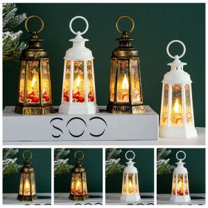 ZG285 Creative Christmas Decorations Hanging Vintage Christmas Snow Globe Lantern Happy New Year Simulation Hand-held Nightlights Childrens Gifts