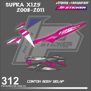 SUPRA X 125 2008-2011 (COD) STIKER STRIPING MOTOR HONDA SUPRA X 125  HOLOGRAM DAN TRANSPARAN