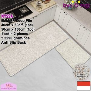 Tren-D-rugs Keset kaki tebal polos alas lantai dapur kamar panjang anti slip 1 set isi 2pcs - NMs