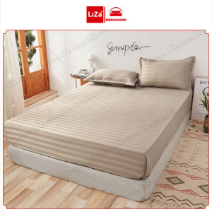 Bộ Ga Gối Cotton 3F Vải Sọc Bóng Đẹp Drap Giường Phong Cách Khách Sạn Sang Xịn Mịn ( Ga Giường + 2 Vỏ Gối )