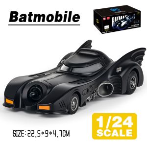 1:24 Chariot Batmobile Metal Alloy Toys Car Model Diecast Vehicle For Boys Kids Simulation Sound Light Effect Gift Hobbies Collection