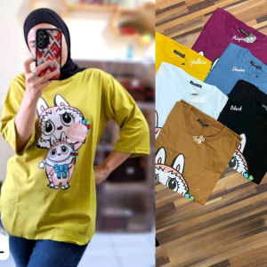 Baju Atasan Model Terbaru Mokoko Top blus Bahan Kaos Katun Combed Apk Sablon Blouse Jumbo Remaja Kekinian S M L XL XXL 3XL Viral Ootd Korean Style Termurah