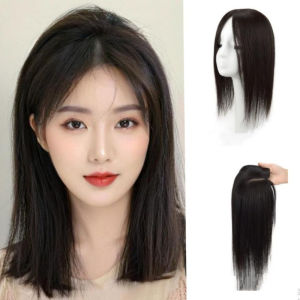 Remy Human Hair Topper for Women Breathable Clip In Hair Toupee Natural Hair Extensions